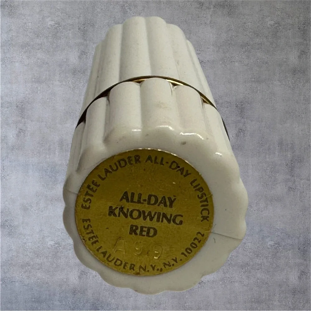 Estee Lauder All-Day Lipstick All-Day Knowing Red Vintage Fluted‎ Case